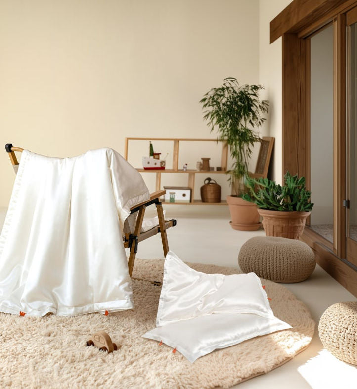 Crown Goose New Collection, SILK BABY BLANKET & PILLOW