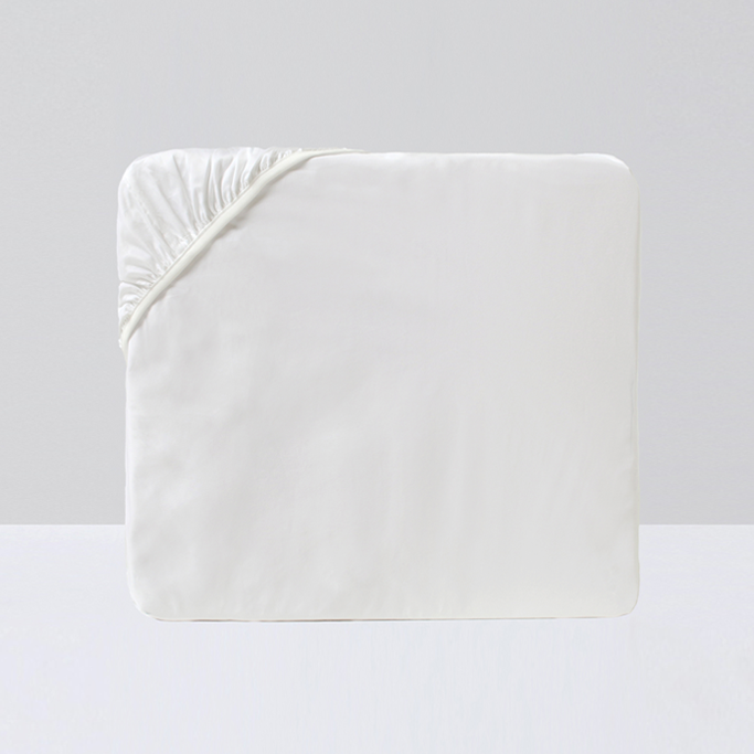 Fitted Sheet, White - Crown Goose