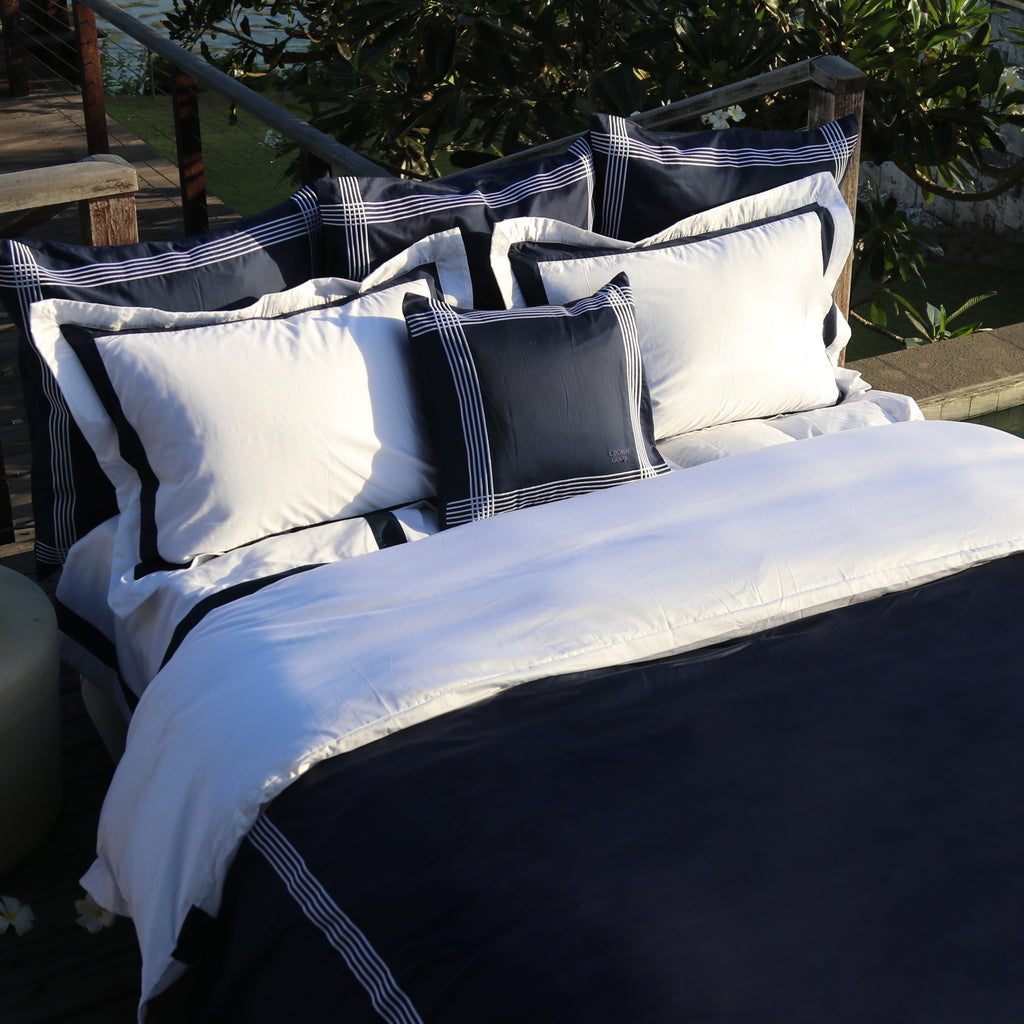 Duvet Cover Set De Rang Collection, Navy - Crown Goose